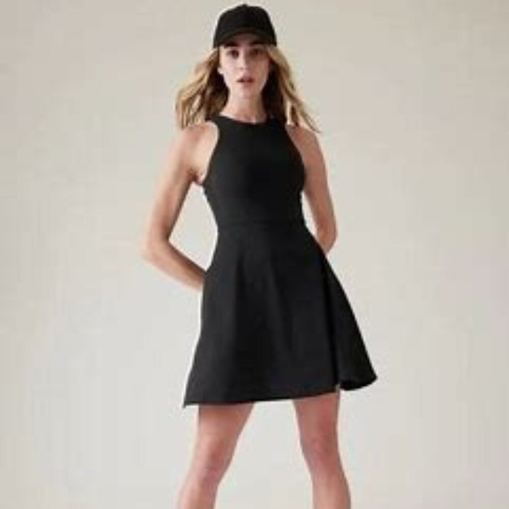 Athleta Conscious Exercise Dress Sport Pocket Travel Racerback Black Small
